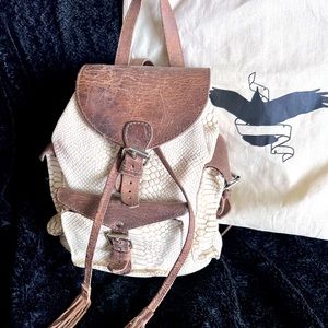 FREEBIRD BY STEVEN White Snakeskin Brett Backpack.